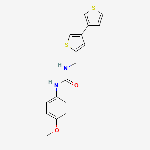molecular formula C17H16N2O2S2 B2985654 1-(4-Methoxyphenyl)-3-[(4-thiophen-3-ylthiophen-2-yl)methyl]urea CAS No. 2380056-15-3