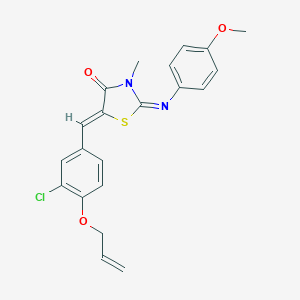 molecular formula C21H19ClN2O3S B298566 5-[4-(Allyloxy)-3-chlorobenzylidene]-2-[(4-methoxyphenyl)imino]-3-methyl-1,3-thiazolidin-4-one 