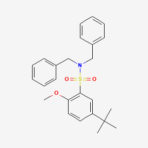 molecular formula C25H29NO3S B2985662 N,N-dibenzyl-5-tert-butyl-2-methoxybenzene-1-sulfonamide CAS No. 881476-89-7