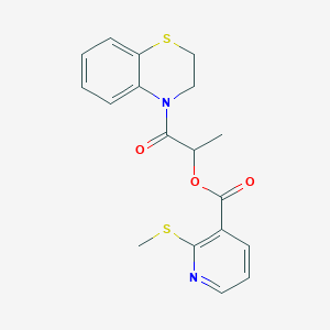 1-(3,4-dihydro-2H-1,4-benzothiazin-4-yl)-1-oxopropan-2-yl 2-(methylsulfanyl)pyridine-3-carboxylate