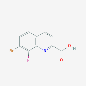 molecular formula C10H5BrFNO2 B2985670 7-溴-8-氟喹啉-2-羧酸 CAS No. 2106439-41-0