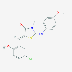 molecular formula C18H15ClN2O3S B298568 5-(5-Chloro-2-hydroxybenzylidene)-2-[(4-methoxyphenyl)imino]-3-methyl-1,3-thiazolidin-4-one 