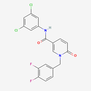 molecular formula C19H12Cl2F2N2O2 B2985683 N-(3,5-dichlorophenyl)-1-(3,4-difluorobenzyl)-6-oxo-1,6-dihydro-3-pyridinecarboxamide CAS No. 242797-42-8
