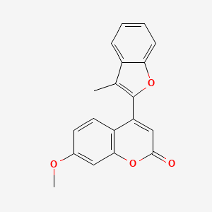 molecular formula C19H14O4 B2985686 7-Methoxy-4-(3-methyl-1-benzofuran-2-yl)chromen-2-one CAS No. 858770-10-2