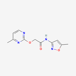 molecular formula C11H12N4O3 B2985688 N-(5-methylisoxazol-3-yl)-2-((4-methylpyrimidin-2-yl)oxy)acetamide CAS No. 1251578-27-4