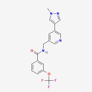 N-((5-(1-methyl-1H-pyrazol-4-yl)pyridin-3-yl)methyl)-3-(trifluoromethoxy)benzamide