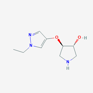 molecular formula C9H15N3O2 B2985701 (3R,4R)-4-(1-Ethylpyrazol-4-yl)oxypyrrolidin-3-ol CAS No. 1932310-62-7