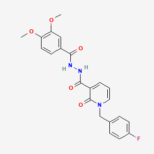 molecular formula C22H20FN3O5 B2985705 N'-(3,4-dimethoxybenzoyl)-1-(4-fluorobenzyl)-2-oxo-1,2-dihydropyridine-3-carbohydrazide CAS No. 1105211-78-6