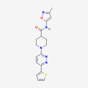 molecular formula C18H19N5O2S B2985710 N-(3-甲基异恶唑-5-基)-1-(6-(噻吩-2-基)哒嗪-3-基)哌啶-4-甲酰胺 CAS No. 1226438-75-0