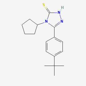 molecular formula C17H23N3S B2985720 5-(4-tert-butylphenyl)-4-cyclopentyl-4H-1,2,4-triazole-3-thiol CAS No. 750610-76-5
