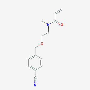 molecular formula C14H16N2O2 B2985724 N-[2-[(4-Cyanophenyl)methoxy]ethyl]-N-methylprop-2-enamide CAS No. 2411243-47-3