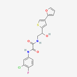 N'-(3-Chloro-4-fluorophenyl)-N-[2-[4-(furan-2-yl)thiophen-2-yl]-2-hydroxyethyl]oxamide