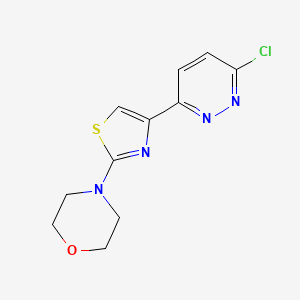 molecular formula C11H11ClN4OS B2985731 4-[4-(6-Chloropyridazin-3-yl)-1,3-thiazol-2-yl]morpholine CAS No. 2094391-71-4
