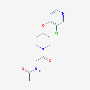 molecular formula C14H18ClN3O3 B2985735 N-(2-(4-((3-chloropyridin-4-yl)oxy)piperidin-1-yl)-2-oxoethyl)acetamide CAS No. 2034274-51-4