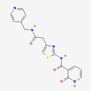 molecular formula C17H15N5O3S B2985738 2-oxo-N-(4-(2-oxo-2-((pyridin-4-ylmethyl)amino)ethyl)thiazol-2-yl)-1,2-dihydropyridine-3-carboxamide CAS No. 946258-39-5