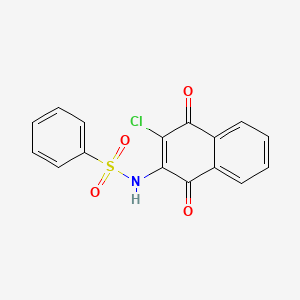 molecular formula C16H10ClNO4S B2985743 N-(3-chloro-1,4-dioxo-1,4-dihydronaphthalen-2-yl)benzenesulfonamide CAS No. 850189-76-3