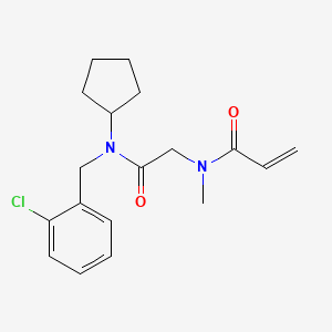 molecular formula C18H23ClN2O2 B2985746 N-[2-[(2-Chlorophenyl)methyl-cyclopentylamino]-2-oxoethyl]-N-methylprop-2-enamide CAS No. 2201863-96-7