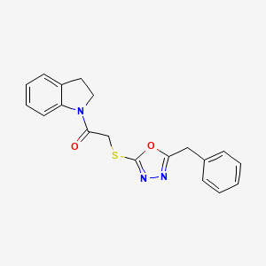 1-{[(5-Benzyl-1,3,4-oxadiazol-2-yl)thio]acetyl}indoline