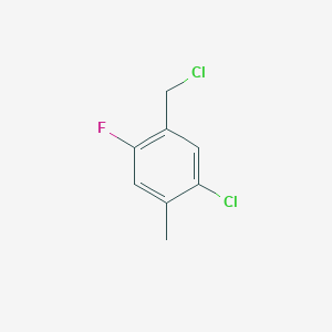molecular formula C8H7Cl2F B2985749 1-Chloro-5-(chloromethyl)-4-fluoro-2-methylbenzene CAS No. 1805114-03-7