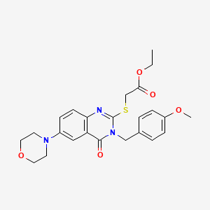 Ethyl 2-[3-[(4-methoxyphenyl)methyl]-6-morpholin-4-yl-4-oxoquinazolin-2-yl]sulfanylacetate