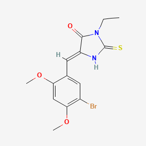 (5Z)-5-[(5-bromo-2,4-dimethoxyphenyl)methylidene]-3-ethyl-2-sulfanylideneimidazolidin-4-one