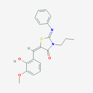 molecular formula C20H20N2O3S B298576 5-(2-Hydroxy-3-methoxybenzylidene)-2-(phenylimino)-3-propyl-1,3-thiazolidin-4-one 