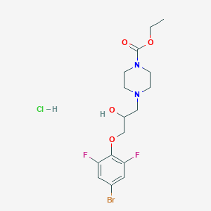 Ethyl 4-(3-(4-bromo-2,6-difluorophenoxy)-2-hydroxypropyl)piperazine-1-carboxylate hydrochloride