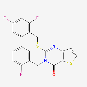 2-[(2,4-difluorobenzyl)sulfanyl]-3-(2-fluorobenzyl)thieno[3,2-d]pyrimidin-4(3H)-one