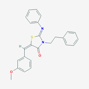 molecular formula C25H22N2O2S B298577 5-(3-Methoxybenzylidene)-3-(2-phenylethyl)-2-(phenylimino)-1,3-thiazolidin-4-one 