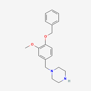 molecular formula C19H24N2O2 B2985774 1-[4-(Benzyloxy)-3-methoxybenzyl]piperazine CAS No. 523980-01-0