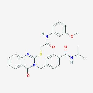 N-isopropyl-4-((2-((2-((3-methoxyphenyl)amino)-2-oxoethyl)thio)-4-oxoquinazolin-3(4H)-yl)methyl)benzamide