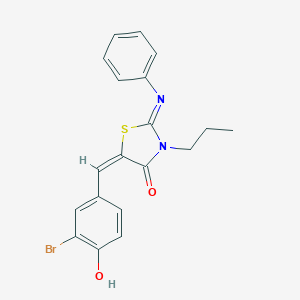 molecular formula C19H17BrN2O2S B298579 5-(3-Bromo-4-hydroxybenzylidene)-2-(phenylimino)-3-propyl-1,3-thiazolidin-4-one 