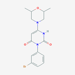 molecular formula C16H18BrN3O3 B2985803 3-(3-溴苯基)-6-(2,6-二甲基吗啉-4-基)-1H-嘧啶-2,4-二酮 CAS No. 847398-96-3