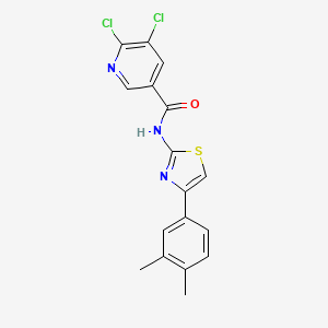5,6-dichloro-N-[4-(3,4-dimethylphenyl)-1,3-thiazol-2-yl]pyridine-3-carboxamide