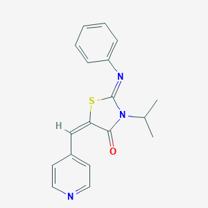 molecular formula C18H17N3OS B298582 3-Isopropyl-2-(phenylimino)-5-(4-pyridinylmethylene)-1,3-thiazolidin-4-one 