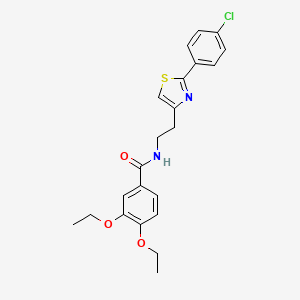 molecular formula C22H23ClN2O3S B2985824 N-(2-(2-(4-chlorophenyl)thiazol-4-yl)ethyl)-3,4-diethoxybenzamide CAS No. 895779-79-0
