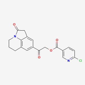 molecular formula C19H15ClN2O4 B2985828 2-Oxo-2-{2-oxo-1-azatricyclo[6.3.1.0^{4,12}]dodeca-4(12),5,7-trien-6-yl}ethyl 6-chloropyridine-3-carboxylate CAS No. 872457-99-3