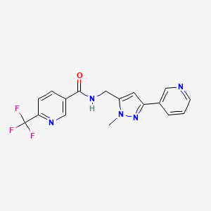 N-((1-methyl-3-(pyridin-3-yl)-1H-pyrazol-5-yl)methyl)-6-(trifluoromethyl)nicotinamide