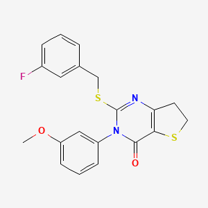 2-[(3-Fluorophenyl)methylsulfanyl]-3-(3-methoxyphenyl)-6,7-dihydrothieno[3,2-d]pyrimidin-4-one