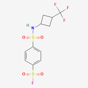molecular formula C11H11F4NO4S2 B2985834 4-[[3-(Trifluoromethyl)cyclobutyl]sulfamoyl]benzenesulfonyl fluoride CAS No. 2305503-38-0