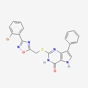 2-(((3-(2-bromophenyl)-1,2,4-oxadiazol-5-yl)methyl)thio)-7-phenyl-3H-pyrrolo[3,2-d]pyrimidin-4(5H)-one