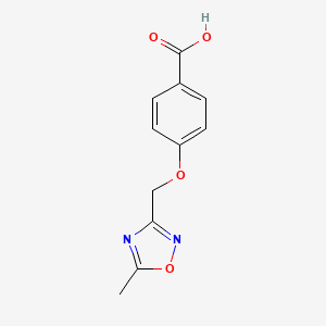 molecular formula C11H10N2O4 B2985846 4-[(5-Methyl-1,2,4-oxadiazol-3-yl)methoxy]benzoic acid CAS No. 923696-64-4