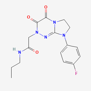 molecular formula C16H18FN5O3 B2985847 2-(8-(4-fluorophenyl)-3,4-dioxo-3,4,7,8-tetrahydroimidazo[2,1-c][1,2,4]triazin-2(6H)-yl)-N-propylacetamide CAS No. 941995-45-5