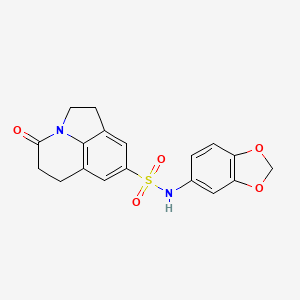 N-(benzo[d][1,3]dioxol-5-yl)-4-oxo-2,4,5,6-tetrahydro-1H-pyrrolo[3,2,1-ij]quinoline-8-sulfonamide