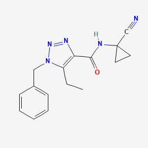 molecular formula C16H17N5O B2985853 1-Benzyl-N-(1-cyanocyclopropyl)-5-ethyltriazole-4-carboxamide CAS No. 2418707-60-3