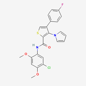 N-(5-chloro-2,4-dimethoxyphenyl)-4-(4-fluorophenyl)-3-(1H-pyrrol-1-yl)thiophene-2-carboxamide