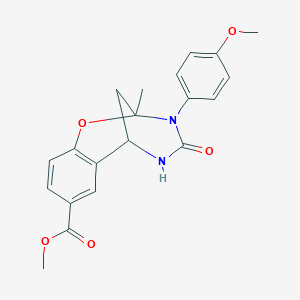 methyl 3-(4-methoxyphenyl)-2-methyl-4-oxo-3,4,5,6-tetrahydro-2H-2,6-methanobenzo[g][1,3,5]oxadiazocine-8-carboxylate