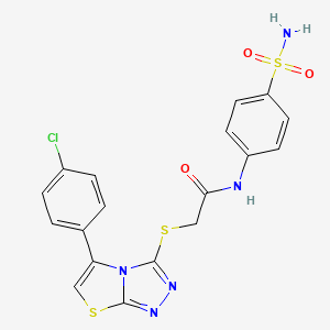 2-((5-(4-chlorophenyl)thiazolo[2,3-c][1,2,4]triazol-3-yl)thio)-N-(4-sulfamoylphenyl)acetamide