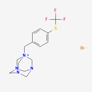 Trifluoro(4-((1,3,5,7-tetraazatricyclo[3.3.1.1<3,7>]decyl)methyl)phenylthio)methane, hydrobromide