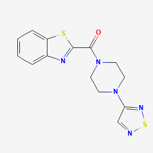molecular formula C14H13N5OS2 B2985894 2-[4-(1,2,5-噻二唑-3-基)哌嗪-1-羰基]-1,3-苯并噻唑 CAS No. 2097920-72-2